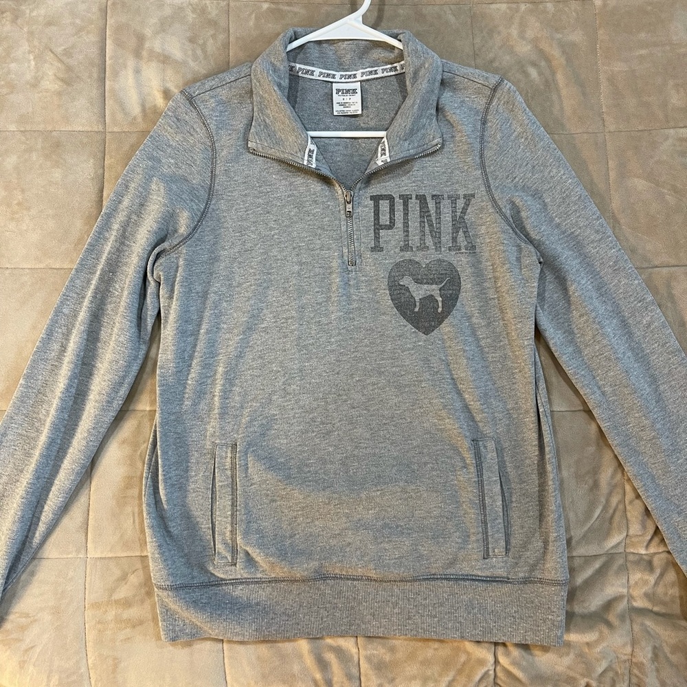 Victoria’s Secret PINK grey quarter zip size small